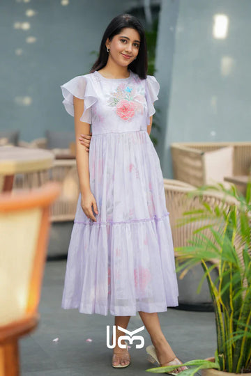 Floriva Kota Doria Midi (Dress) In Lilac