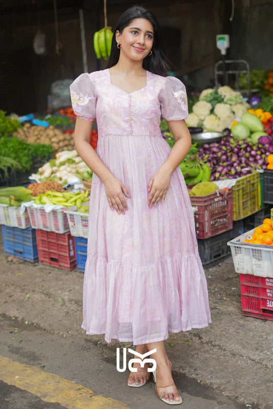 Vaila Drift Kota Doria Midi (Dress) in Pink