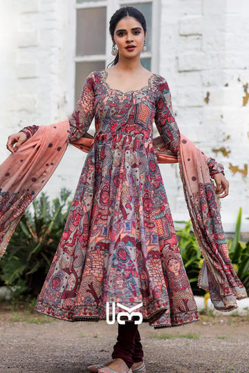 Kuhu Anarkali (Dress) in Maroon