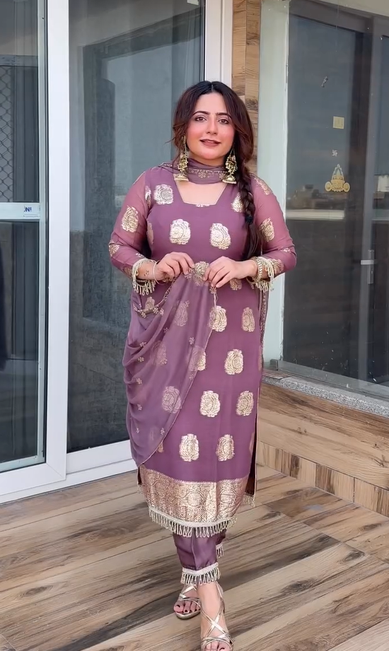 Heer-e-Rang Banarasi Georgette Suit Set