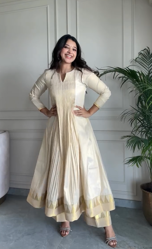 Panelled Anarkali with Hand Embroidery