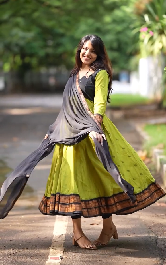 Kasturi Cotton Anarakali with Dupatta