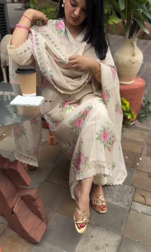 Pure Mulmul Chanderi Suit Set